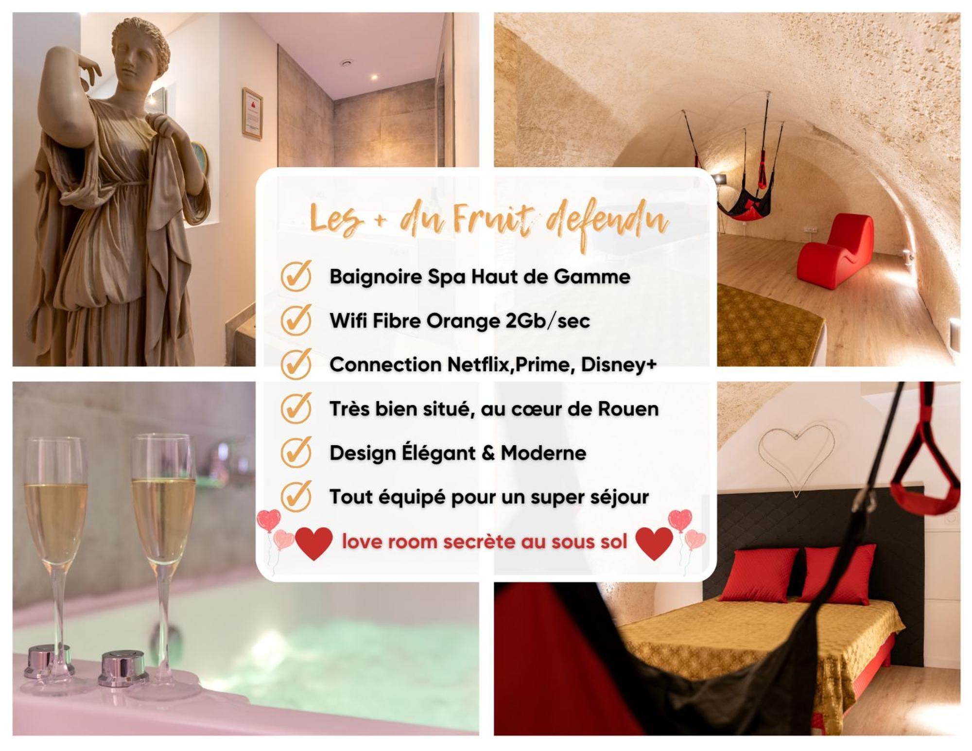 Le Fruit Defendu "Love Room" Jacuzzi Centre Ville Rouen Eksteriør billede